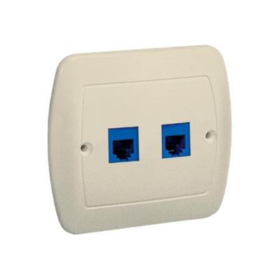 Double RJ12 telephone socket beige