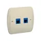 Double RJ12 telephone socket beige