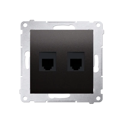 Double RJ12 telephone socket (module) anthracite (metallic)