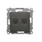 Double RJ12 telephone socket (module) anthracite (metallic)