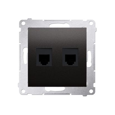 Double RJ12 telephone socket (module) anthracite (metallic)