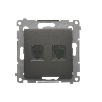 Double RJ12 telephone socket (module) anthracite (metallic)