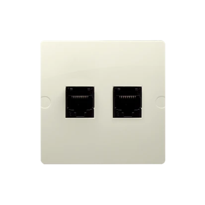 Double RJ12 telephone socket (module) beige