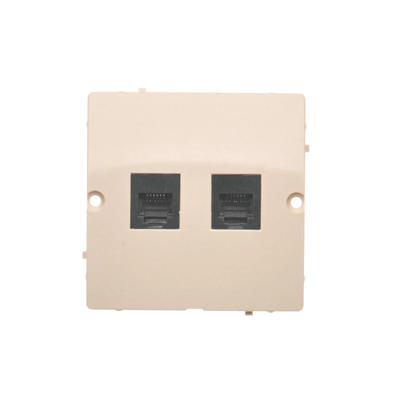 Double RJ12 telephone socket (module) beige