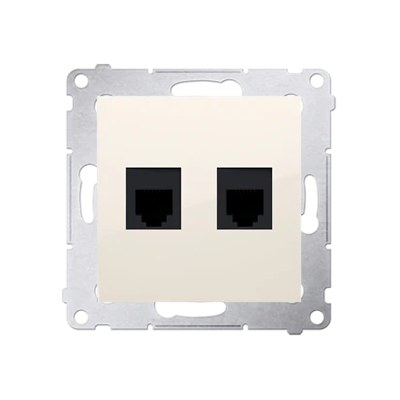 Double RJ12 telephone socket (module) cream