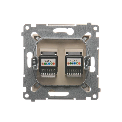 Double RJ12 telephone socket (module) cream