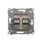 Double RJ12 telephone socket (module) cream