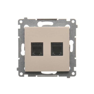 Double RJ12 telephone socket (module) cream