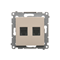 Double RJ12 telephone socket (module) cream