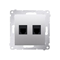 Double RJ12 telephone socket (module) silver (metallic)