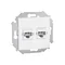 Double RJ12 telephone socket (module) white