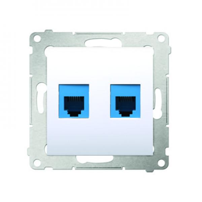 Double RJ12 telephone socket (module) white