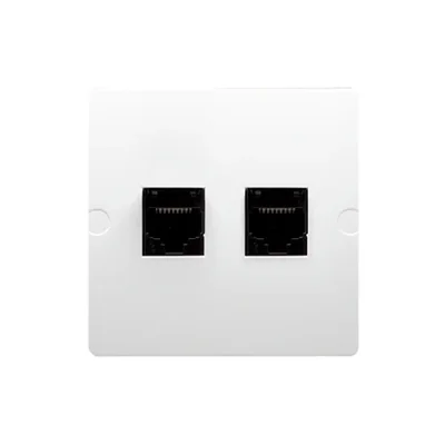 Double RJ12 telephone socket (module) white