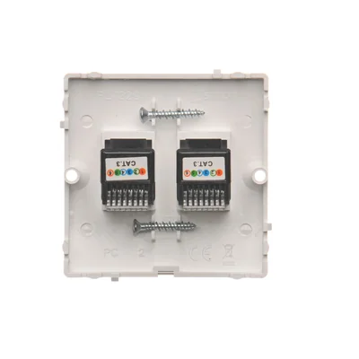 Double RJ12 telephone socket (module) white