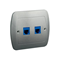 Double RJ12 telephone socket silver metallic