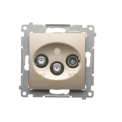 Double satellite antenna socket SAT-SAT-RTV (module) gold (metallic)