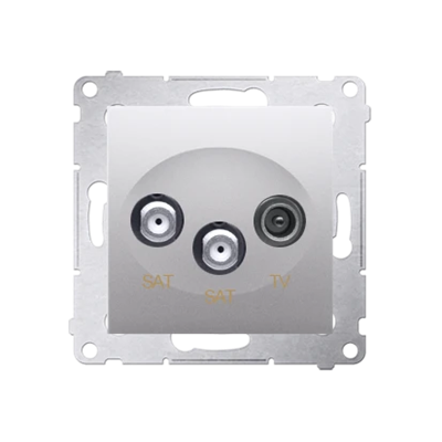Double satellite antenna socket SAT-SAT-RTV (module) silver (metallic)