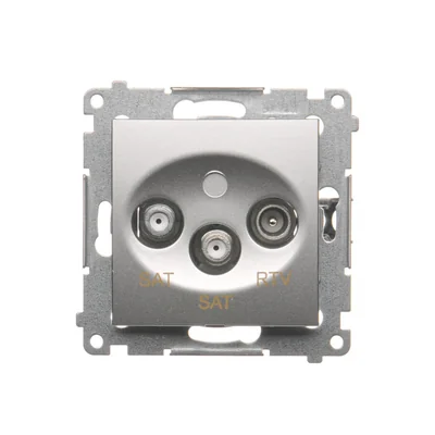 Double satellite antenna socket SAT-SAT-RTV (module) silver (metallic)