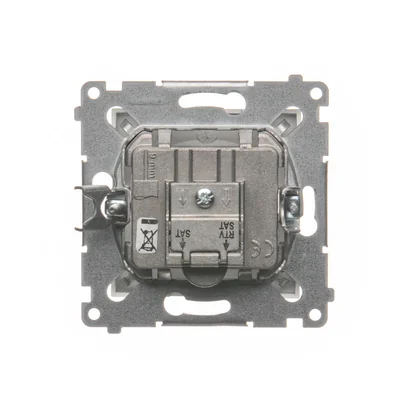 Double satellite antenna socket SAT-SAT-RTV (module) silver (metallic)