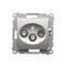Double satellite antenna socket SAT-SAT-RTV (module) silver (metallic)