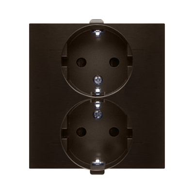 Double Schuko socket 230V, bronze matt metallic