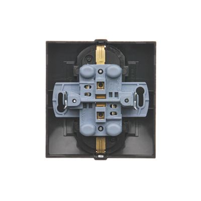 Double Schuko socket with shutters 16A, 250V, screw terminals, anthracite (metallic)