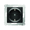 Double Schuko socket with shutters 16A, 250V, screw terminals, anthracite (metallic)