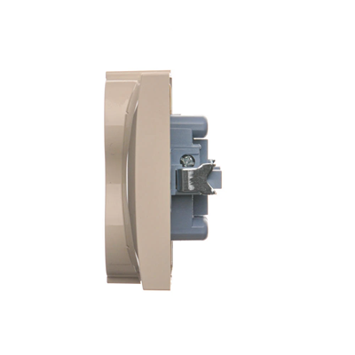 Double Schuko socket with shutters 16A, 250V, screw terminals, cream