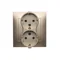 Double Schuko socket with shutters 16A, 250V, screw terminals, gold (metallic)