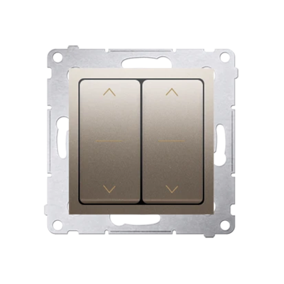 Double shutter switch (module) 230V, quick connectors. , gold metallic