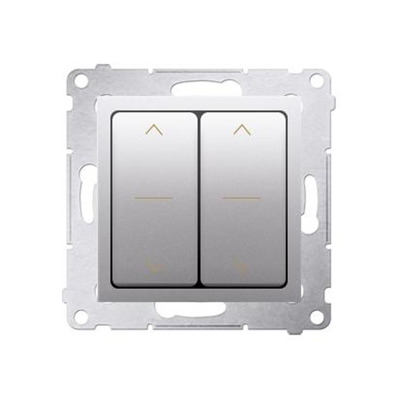 Double shutter switch (module) 230V, quick connectors. , silver metallic