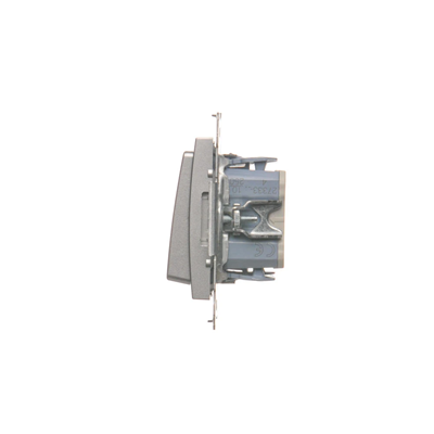 Double shutter switch (module) 230V, quick connectors. , silver metallic