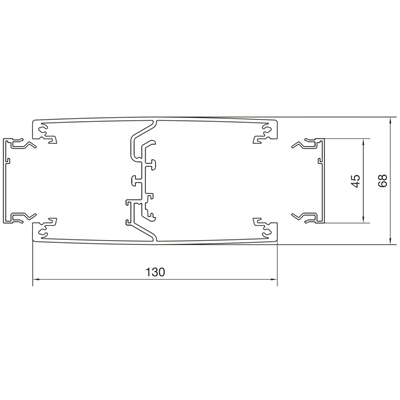 Double-sided column DA200-45 with a flexible aluminum connector