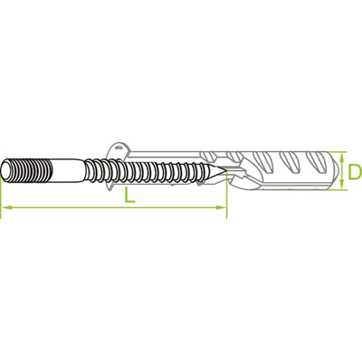 Double-sided galvanized threaded stud diameter 12mm length 80mm thread 8mm