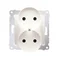 Double socket for nature frames 230V, cream