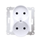 Double socket for nature frames 230V, white