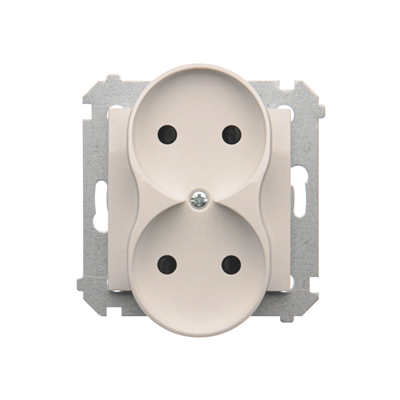 Double socket for nature frames 230V, white