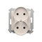 Double socket for nature frames 230V, white