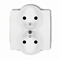 Double socket mechanism for frame with grounding 2x2P+Z, white