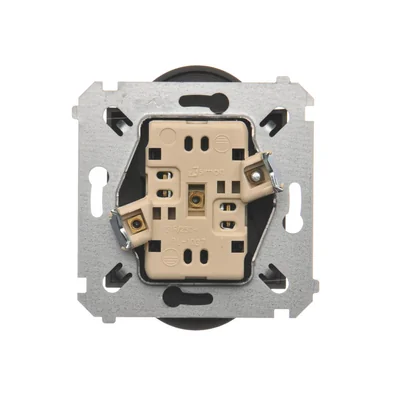 Double socket outlet for nature frames 230V, brown matt metallic