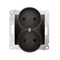 Double socket outlet for nature frames 230V, metallic anthracite