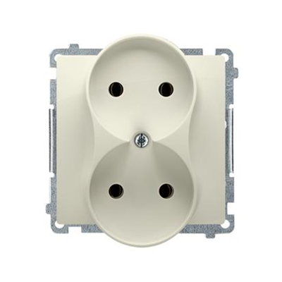 Double socket-outlet (module), 230V, beige