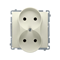 Double socket-outlet (module), 230V, beige