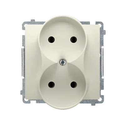 Double socket-outlet (module), 230V, beige
