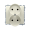 Double socket-outlet (module), 230V, beige