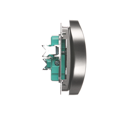 Double socket-outlet (module), 230V, metallic satin