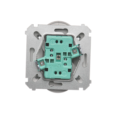 Double socket-outlet (module), 230V, metallic satin