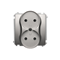 Double socket-outlet (module), 230V, metallic satin