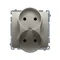 Double socket-outlet (module), 230V, metallic satin