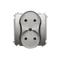 Double socket-outlet (module), 230V, metallic satin